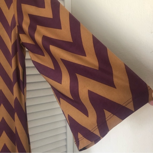 Tacera Chevron Dress in Purple and Tan XL - Picture 4 of 5
